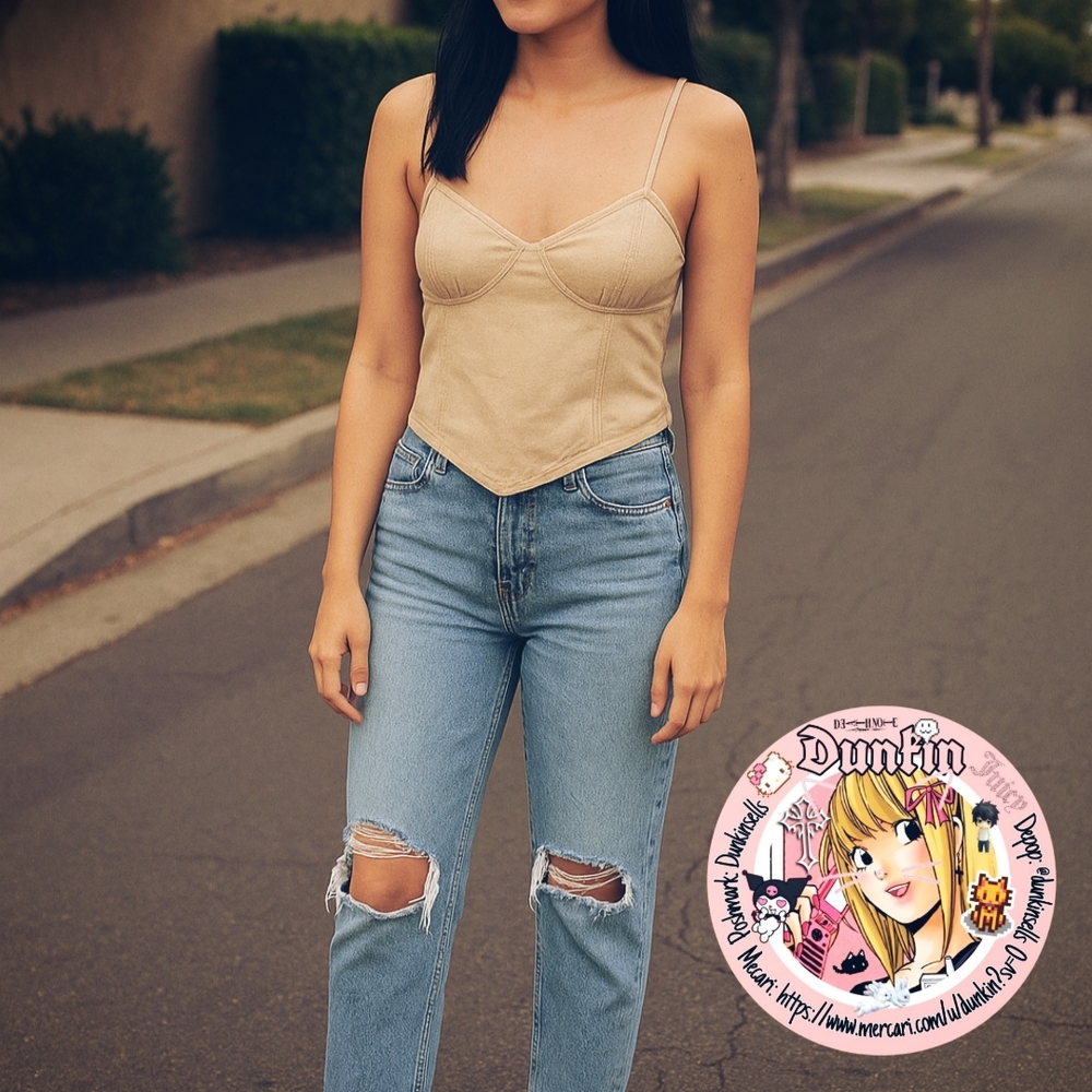 ♡ Wild Fable Cream Lace Trim Handkerchief Crop Top - XS ♡